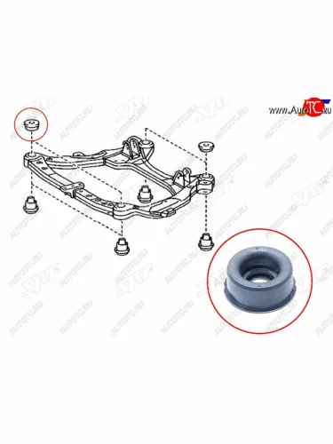 Сайлентблок Toyota Harrier (XU30) 03-13  Lexus RX 03-15  Toyota Highlander 00-07  Kluger V 00-07 SAT ST-52213-28020