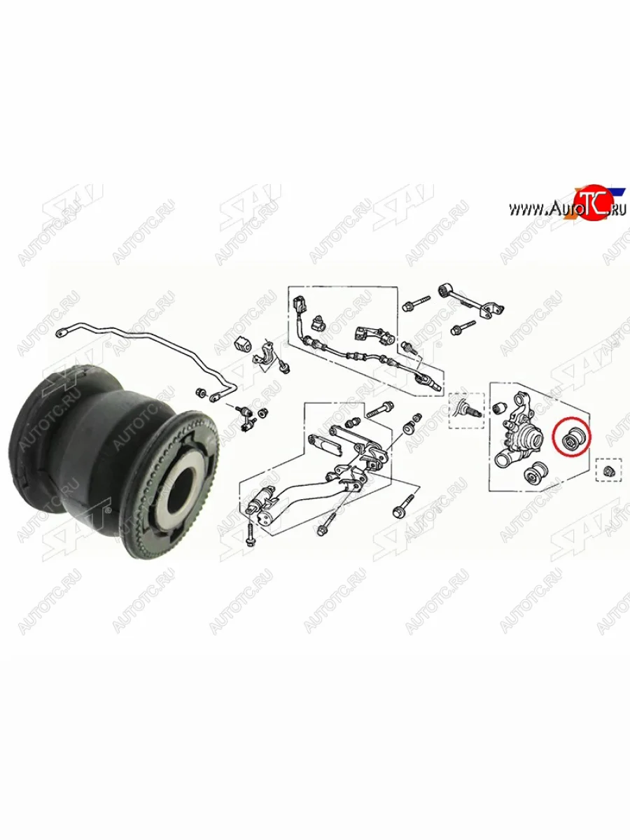 Сайлентблок Honda Civic 00-06  Civic Ferio 00-05  CR-V 01-06  Stream 00-06  Mazda 3 13-19  6 12 SAT ST-52366-S5A-024  в Керчи Республика Крым