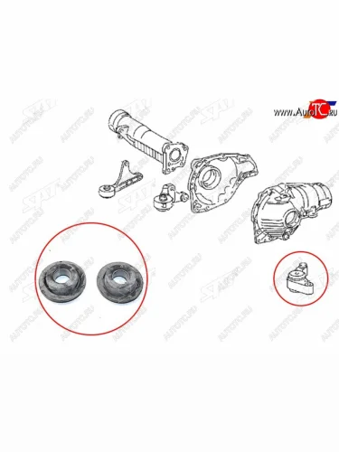 Сайлентблок левой опоры дифференциала (Комплект) TOYOTA LAND CRUISER 200LEXUS LX570460 07- SAT ST-52380-60070B