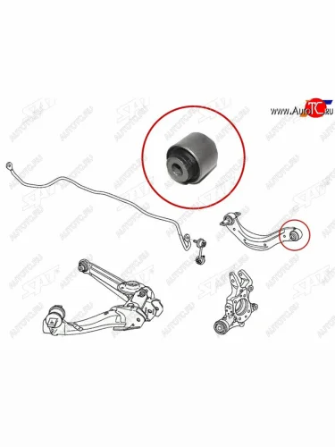 Сайлентблок Honda Civic 05-15  Hyundai Santa Fe 12-19  Kia Sorento 09-21  Nissan Pathfinder 95-04 SAT ST-52390-SNA-A00-B2