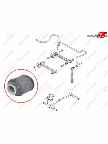 Сайлентблок заднего поперечного рычага (ТАГАЗ) HYUNDAI ACCENT 99-12                                  SAT ST-52773-25000