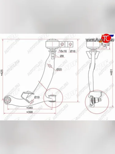 Рычаг нижний с шаров. NISSAN TEANA 03-08 RH                                                          SAT ST-54500-9W20C