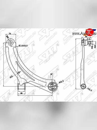 Рычаг нижний с шаров. NISSAN BLUEBIRD SYLPHYCUBEVANETTETIIDALATIOWINGROAD 05- RH SAT ST-54500-EW000