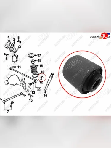 Сайлентблок Nissan Pathfinder 95-04  Terrano 95-02  Chrysler Pacifica 03-08  Infiniti QX4 96-03  SAT ST-55135-11C00