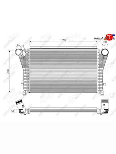 Интеркулер AUDI A3S3 12-SKODA OCTAVIA 13-VOLKSWAGEN GOLF 12- SAT ST-5Q0145803H