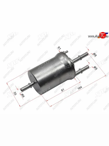 Фильтр топливный 4 bar VW POLO 01-JETTA 1.6 05-SKODA FABIA 01-OCTAVIA 04-13RAPID 12- SAT ST-6Q0201051J