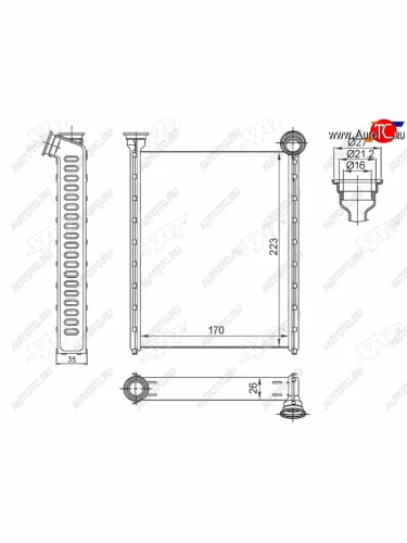 Радиатор отопителя салона PEUGEOT 308 07-09RCZ 10-15CITROEN C3 PICASSO 09- SAT ST-87-0001