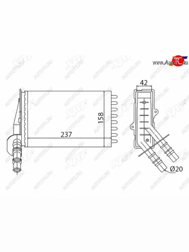 Радиатор отопителя салона  RENAULT CLIO 98-CLIO SYMBOL 01-CLIO 01-(трубчатый) SAT ST-87-0035