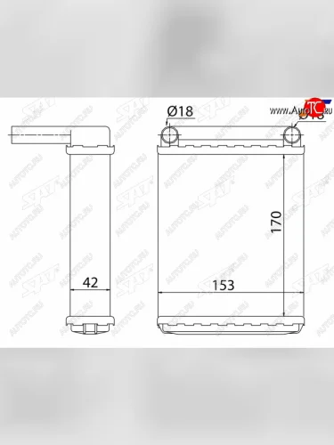 Радиатор отопителя салона MERCEDES SPRINTER 95-06 дополнительный (трубчатый) SAT ST-87-0039