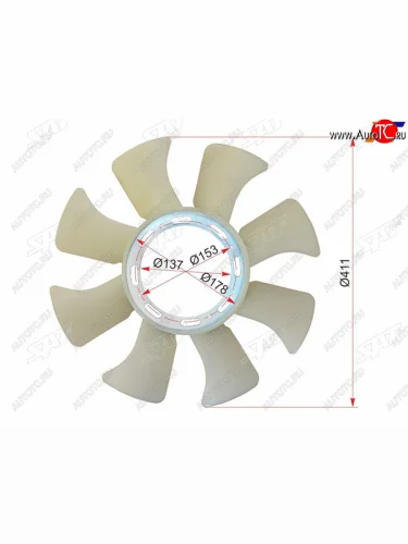 Крыльчатка вентилятора ISUZU ELF 88-94 4BD1 SAT ST-8-97078-662-0