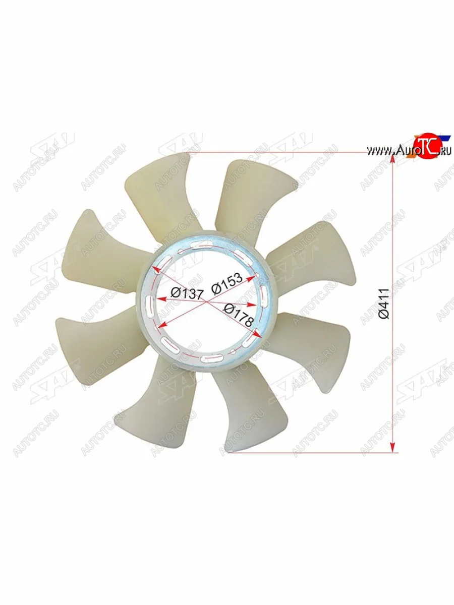 Крыльчатка вентилятора ISUZU ELF 88-94 4BD1 SAT ST-8-97078-662-0  в Самаре Самарской области