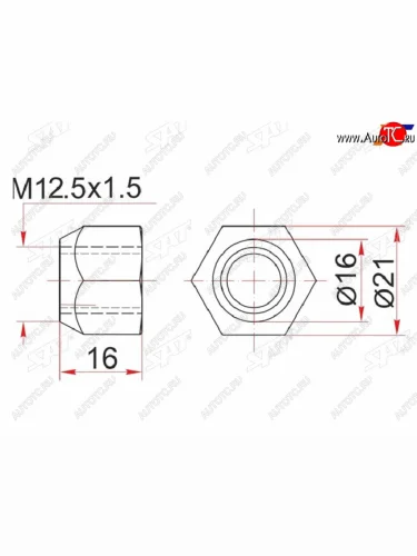 Гайка колесная открытая конус TOYOTAMAZDAMITSUBISHIKIAHYUNDAIVOLVOGEELY COOLRAY (SX11) 19- SAT ST-90049-11036