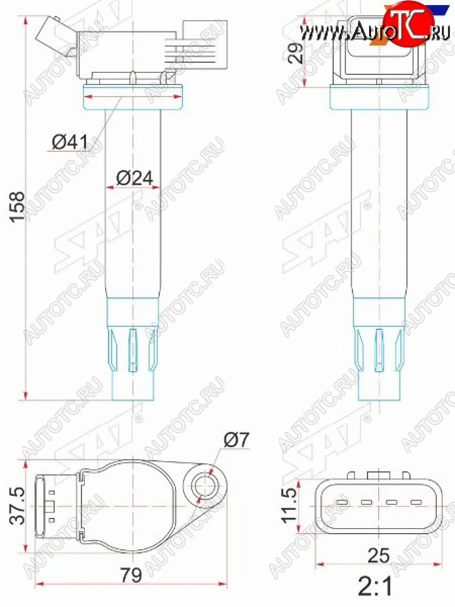 Катушка зажигания TOYOTA KLUGERHIGLANDER MCU2#RX300330350 MCU3# 03- 3MZ-FE SAT ST-90919-02246  в Воронеже Воронежской области