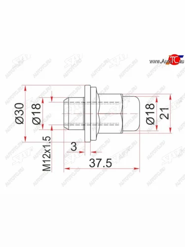 Гайка колесная закрытая чёрная TOYOTA HILUXLAND CRUISER PRADOTACOMAWILL VS SAT ST-90942-01077