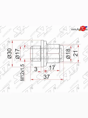 Гайка колесная хром закрытая HYUNDAIKIALEXUSMITSUBISHITOYOTA SAT ST-90942-01033