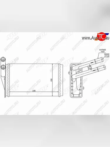 Радиатор отопителя салона AUDI 80 86-96A4S4 94-SKODA SUPERB 02- VW PASSAT 96- PASSAT 00-(трубча SAT ST-AU22-395-0