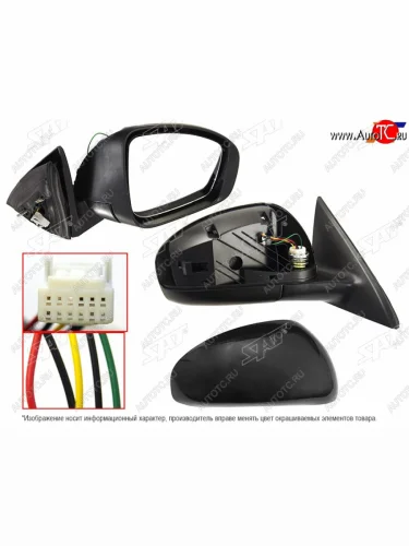Правое зеркало (обогрев, регулировка 5 контактов) SAT Nissan Almera 3 G15 седан (2012-2019)
