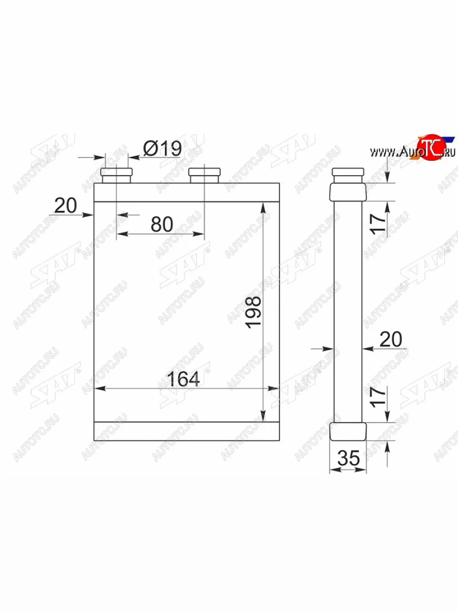 Радиатор отопителя салона NISSAN X-TRAIL T30 00-07MITSUBISHI OUTLANDER 00-06 USALANCER CS 03-07 SAT ST-DTU1-395-0  в Керчи Республика Крым