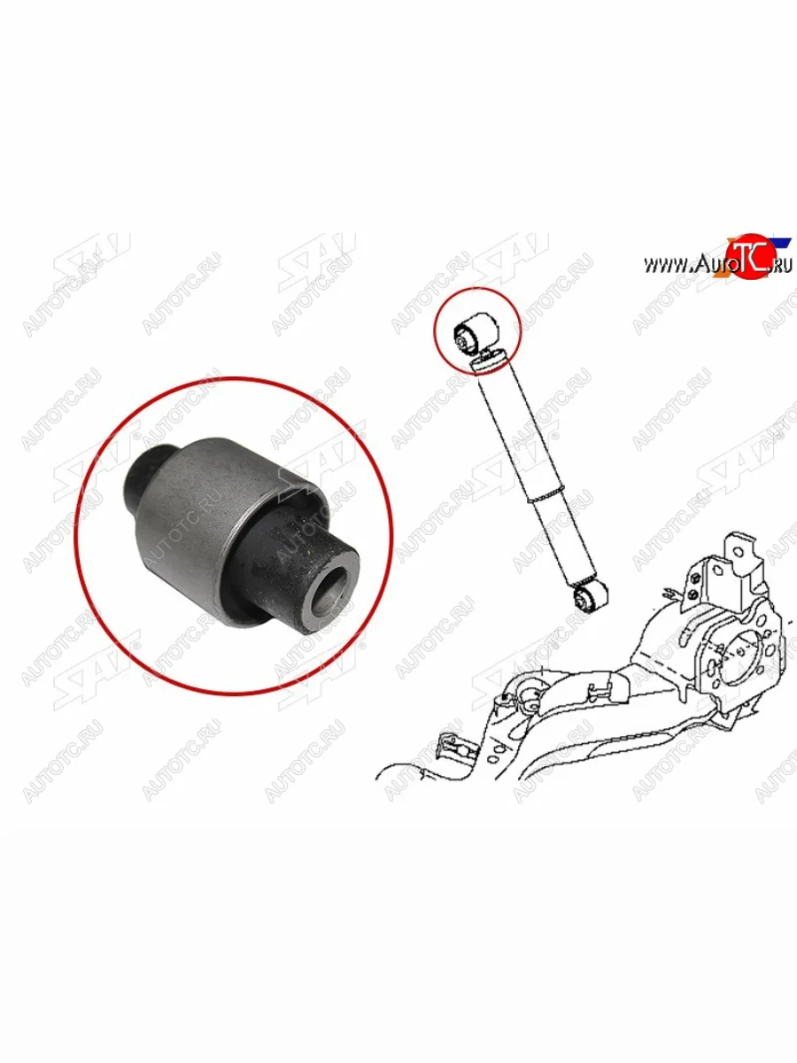 Сайлентблок заднего амортизатора верхний NISSAN X-TRAIL T31 07-13QASHQAI+2 08-13RENAULT KALEOS 08- SAT ST-E6210-JG01A-B1  в Керчи Республика Крым