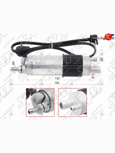 Топливный насос Mercedes W202S202 93-00 (с проводком 4BAR, 120LH) SAT ST-FP22