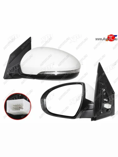 Левое зеркало (обогрев, складное, повторитель поворота, 10 контактов) SAT Hyundai Tucson TL дорестайлинг (2015-2018)