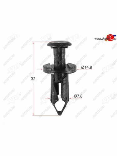 Клипса решетки радиатора GMFORD (1 шт.) SAT ST-KE-218