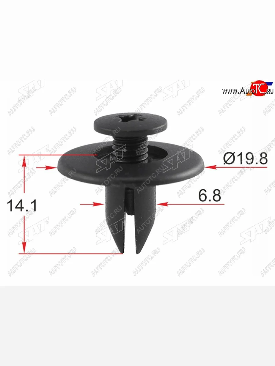 Клипса крепежная SUBARU (1 шт.) SAT ST-KJ-1915  в Самаре Самарской области