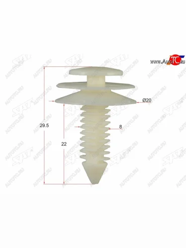 Клипса решетки FORD (1 шт.) SAT ST-M10738