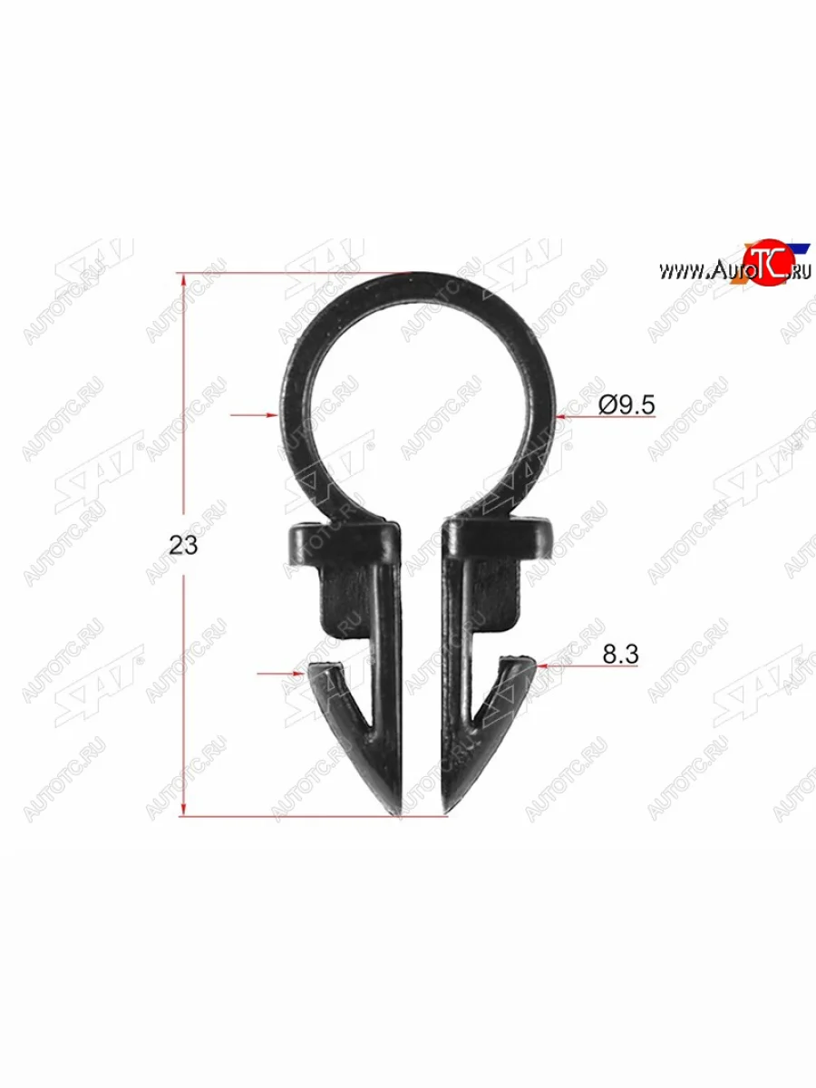 Клипса трубки эл. проводки d=9,5 (1 шт.) SAT ST-M11426  в Самаре Самарской области