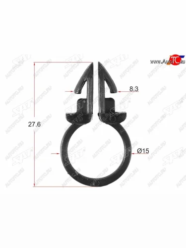 Клипса трубки эл. проводки d=13 (1 шт.) SAT ST-M11427