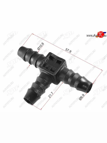 Соединитель трубок T-type (1 шт.) SAT ST-M11467