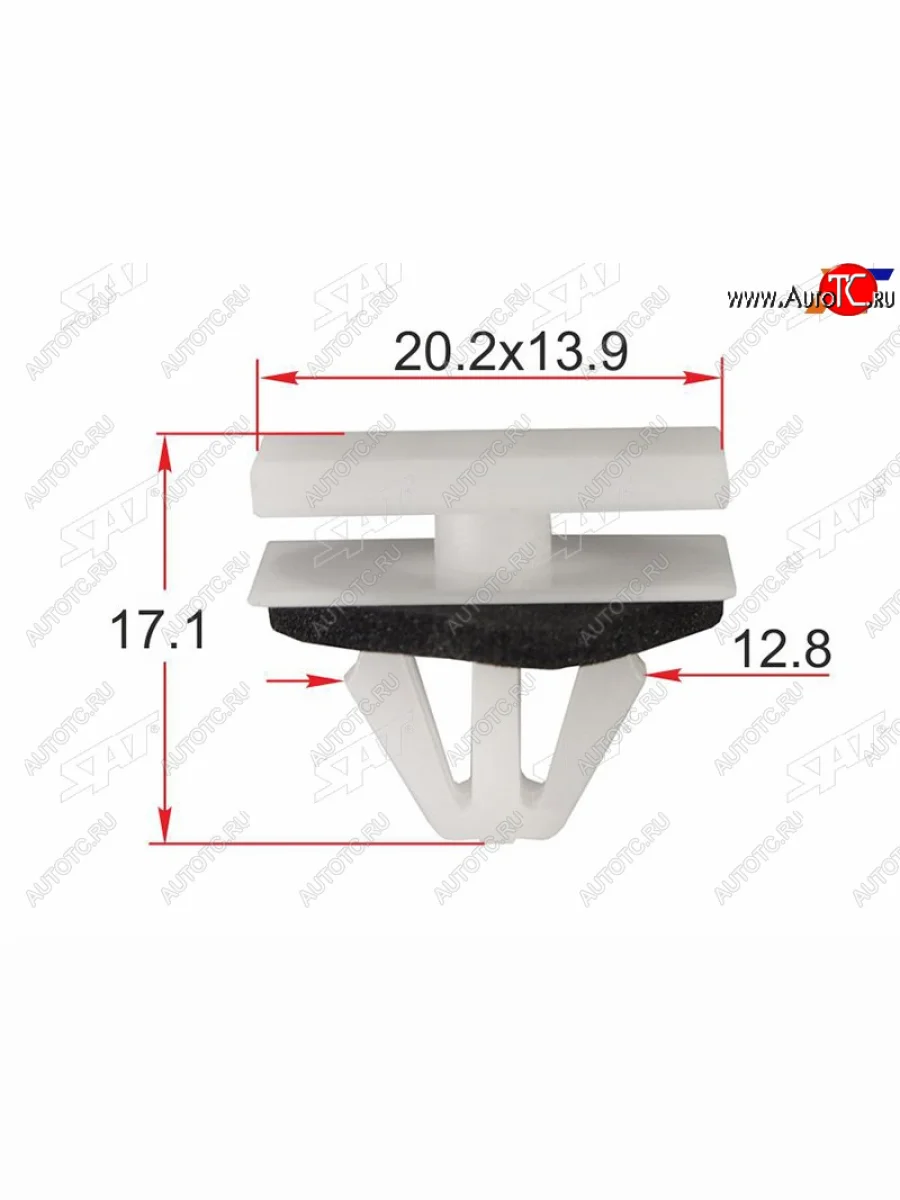 Клипса молдинга кузова GMCHEVROLET (1 шт.) SAT ST-M12237  в Самаре Самарской области