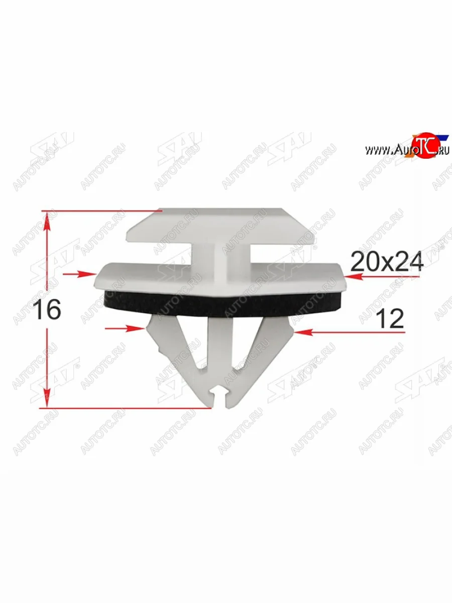 Клипса молдинга кузова FORD (1 шт.) SAT ST-M12337  в Самаре Самарской области
