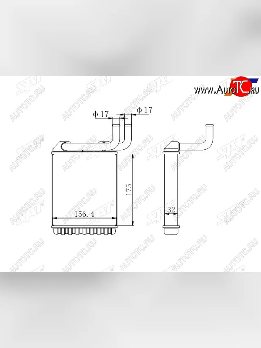 Радиатор отопителя салона MITSUBISHI CANTER FE5##FB5##FE6##FB6##FG## 94-99 RHD SAT ST-MB83-395-A0  в Керчи Республика Крым