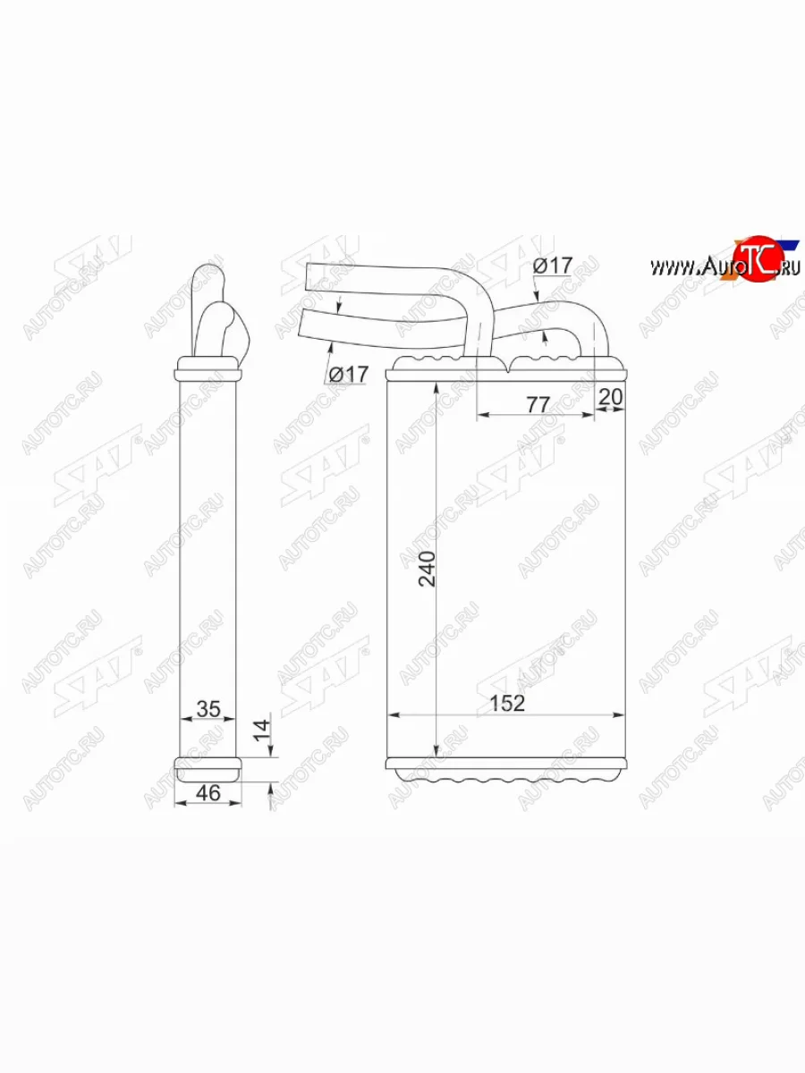 Радиатор отопителя салона MITSUBISHI LANCER CEDIA CS 00-03 SAT ST-MBW4-395-0  в Керчи Республика Крым