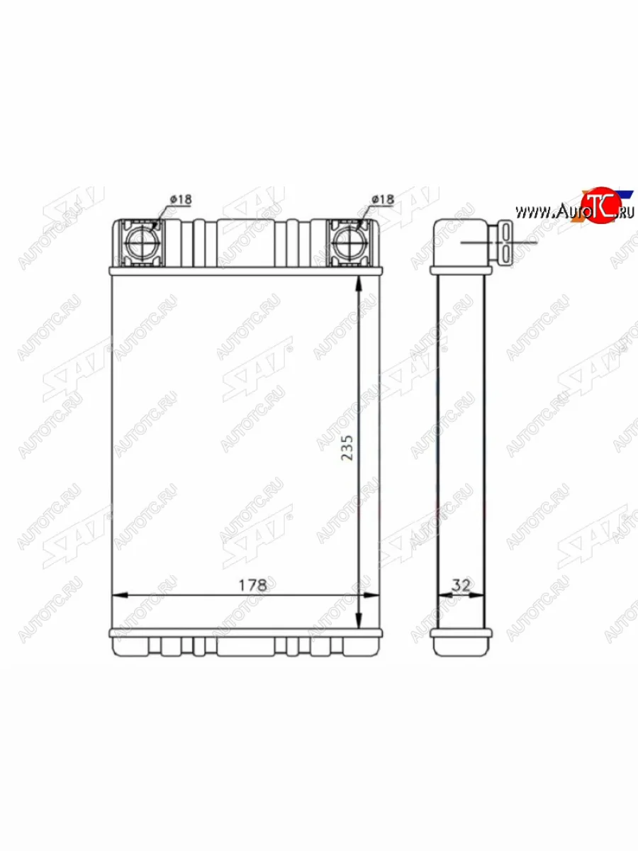 Радиатор отопителя салона MERCEDES C-CLASS W203 00-CLK W209 02-GW W463 89-SL W230 01- SAT ST-MD07-395-0  в Керчи Республика Крым