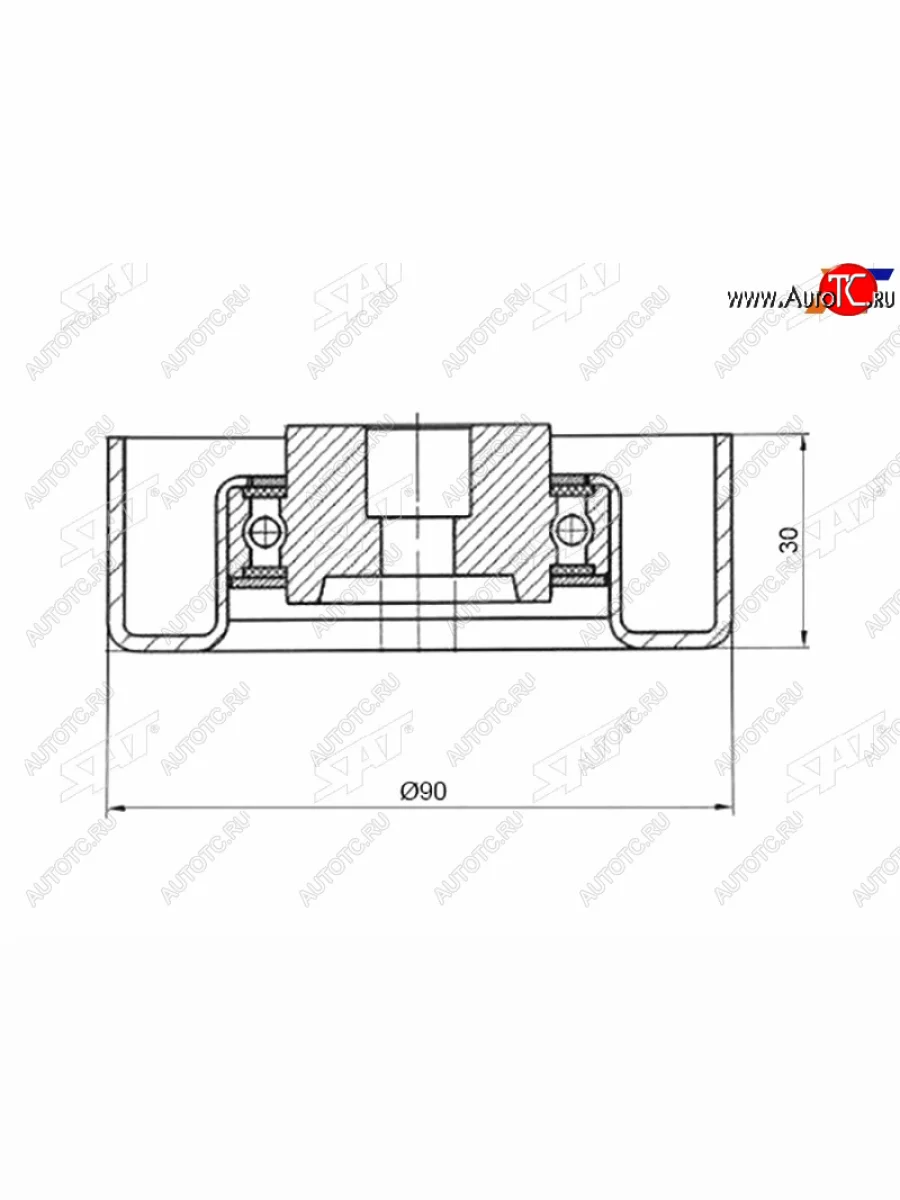 Ролик приводного ремня натяжной MMC COLTLANCER 1.6-2.0 95-PAJERO I-IV 3.0-3.5 88-PAJERO SPORT 98- SAT ST-MD102451  в Керчи Республика Крым