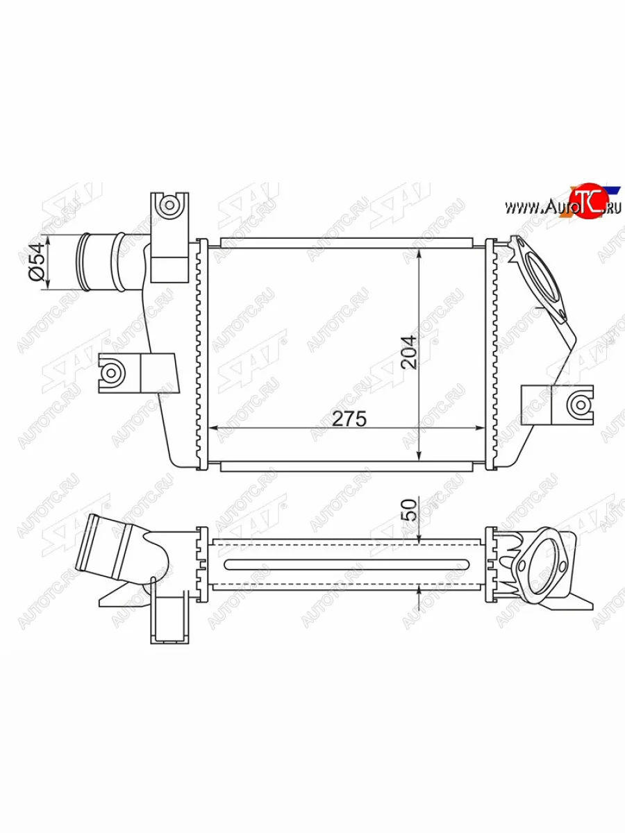 Интеркулер MITSUBISHI L200 05-PAJEROMONTERO SPORT 08- SAT ST-MN135001  в Самаре Самарской области