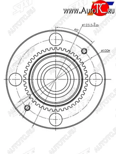 Ступичный узел задн.MMC MIRAGE DINGO 98-LANCER CEDIA 00- 4x100 SAT ST-MR493619