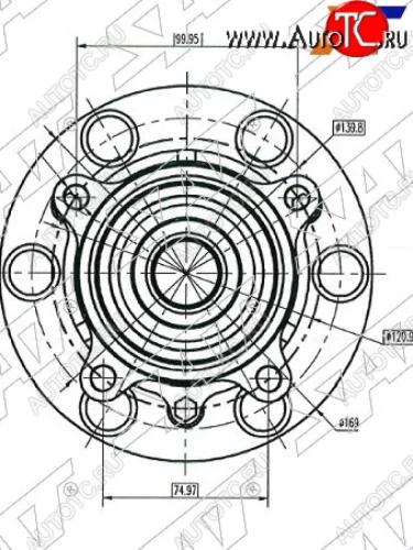 Ступичный узел перед MMC L200PAJERO SPORT 05- (в сборе) SAT ST-MR992374