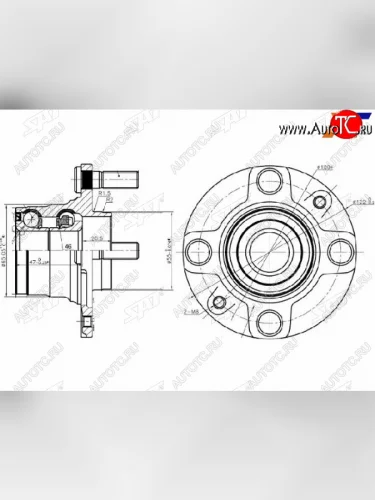 Ступичный узел задн. MAZDA DEMIO DW3W 96-02 4 шпильки (без ABS) SAT ST-NA01-33-04X