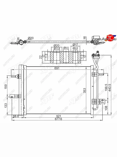 Радиатор кондиционера Opel Meriva 03-10 SAT ST-OP09-394-0
