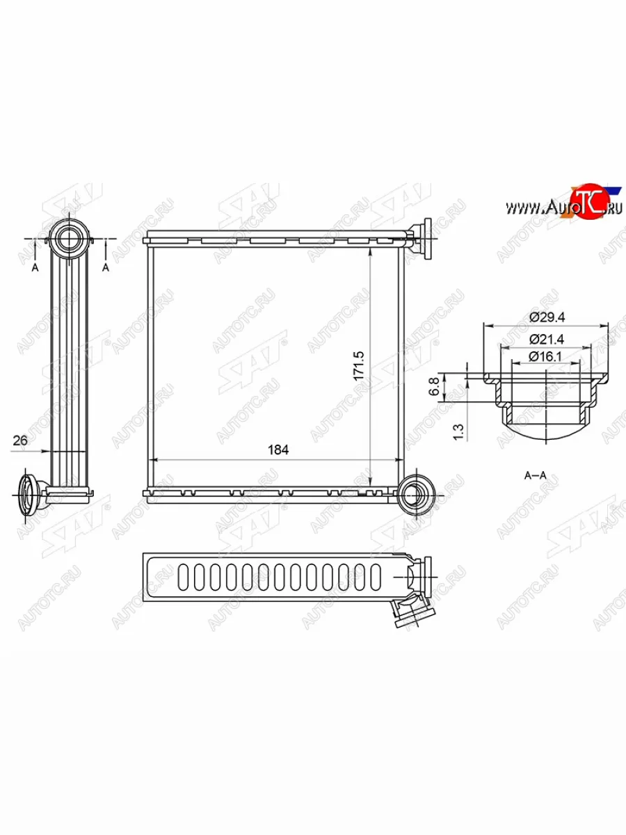 Радиатор отопителя салона AUDI A3 12-SKODA OCTAVIA 13- VOLKSWAGEN GOLF 12-PASSAT B8 14-(VALEO) SAT ST-SD27-395-0  в Керчи Республика Крым