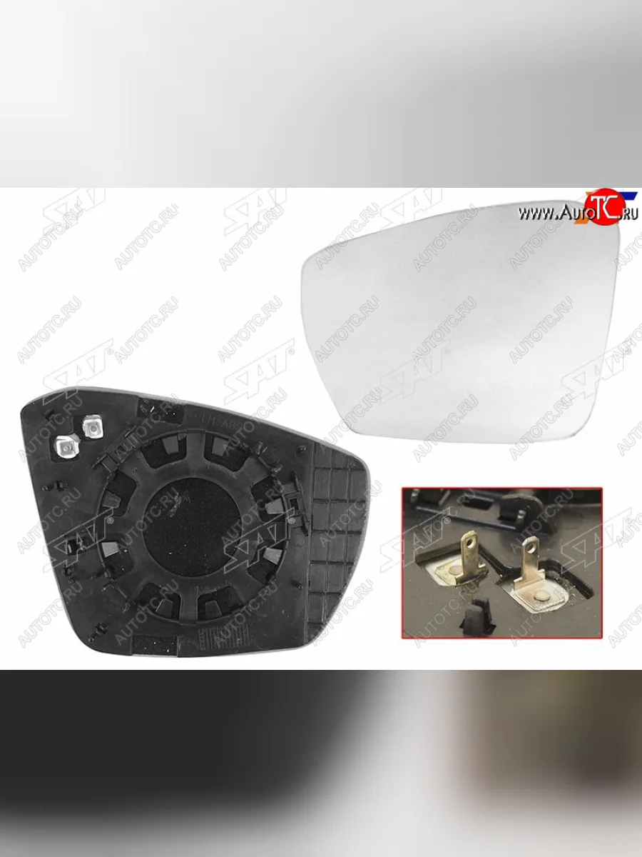 Левое полотно зеркала (с обогревом) SAT Skoda Octavia A7 дорестайлинг универсал (2012-2017)  в Керчи Республика Крым