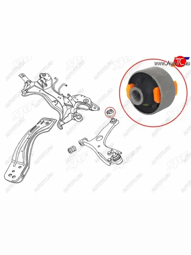 Сайлентблок Chery Tiggo T11 05-16  Mitsubishi ASX 10-20  Lancer 02-17  Outlander 02-22  Toyota A SAT ST-T11-2909080
