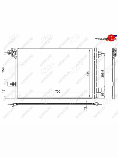 Радиатор кондиционера Volkswagen Transporter 15-  Multivan 15-22 SAT ST-VWT6-395-0