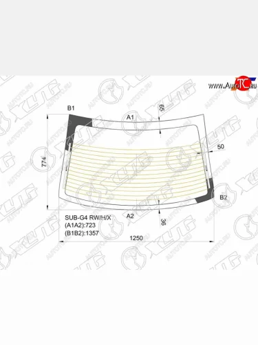 Стекло заднее (Цвет зеленый Обогрев) Subaru Impreza 11-16  Impreza WRX 14-21  Impreza WRX STI 14- XYG SUB-G4 RW/H/X