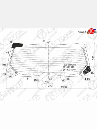 Стекло заднее (Цвет зеленый Обогрев) Subaru Forester 12-19 XYG SUB-SJ RW/H/X