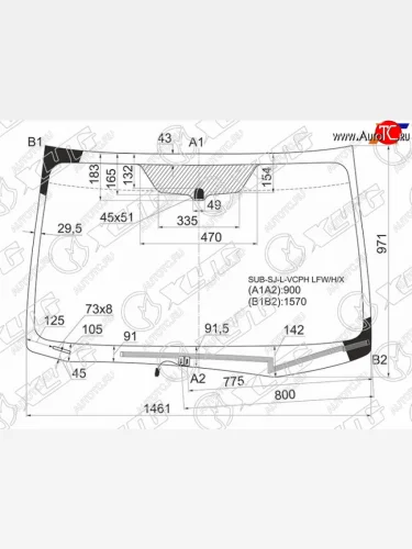 Стекло лобовое (Обогрев щеток) Subaru Forester 12-19 XYG SUB-SJ-L-VCPH LFW/H/X