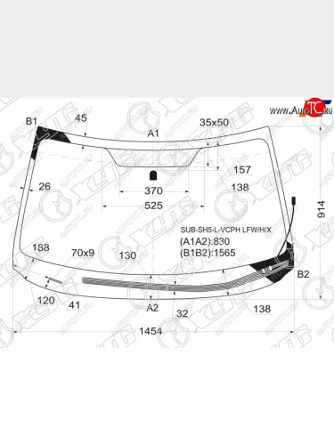 Стекло лобовое (Обогрев щеток) Subaru Forester 07-13 XYG SUB-SH5-L-VCPH LFW/H/X